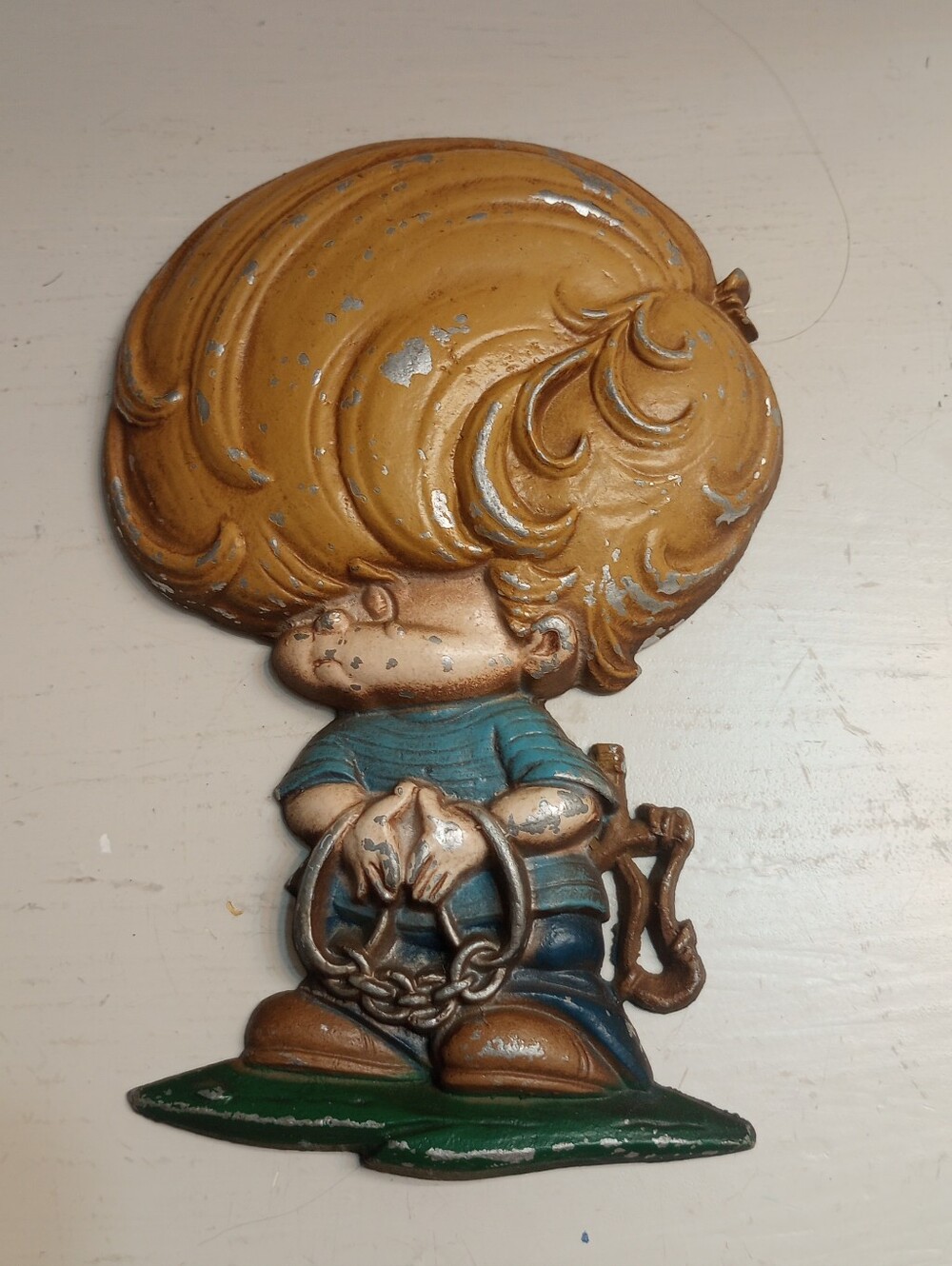 Sexton USA 1970's Cast Iron Plaque Little Boy
